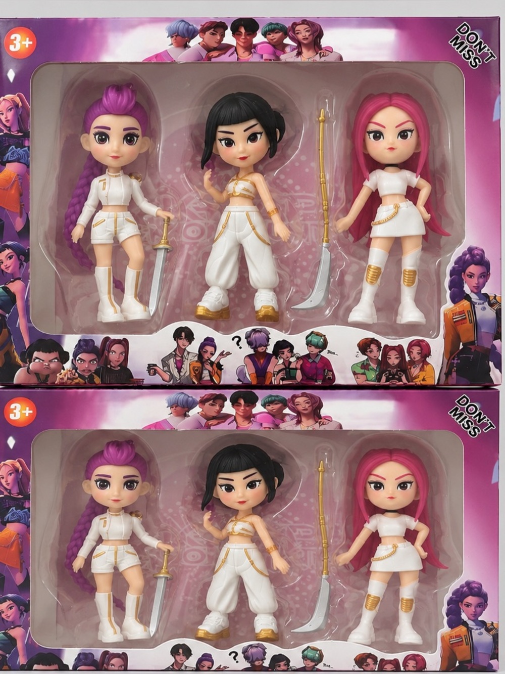 KPOP Figure Doll Set – 2 Pack of 3-Piece Figure Sets – 6 Figures Total